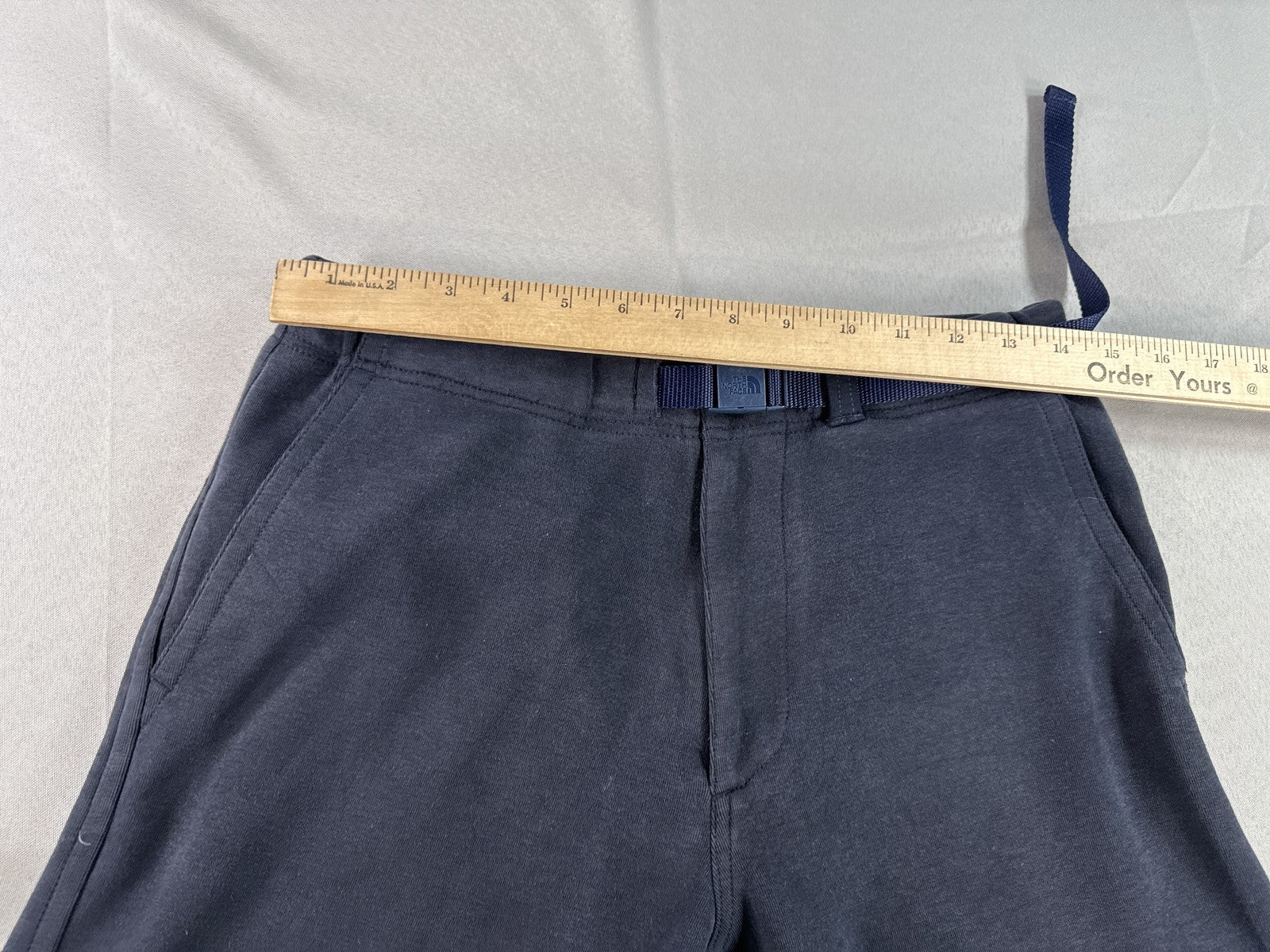 North Face Pants M Navy Cotton Blend Relaxed Fit Adjustable Belt Unisex Outdoor