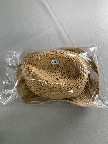 J.Crew Hat Panama Fitted Womens Medium Beige Straw Wide Brim Sun Travel Summer