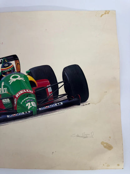 Benetton F1 Nannini Print Cademartori Signed Ltd 120 500 Racing Art Vintage LB6