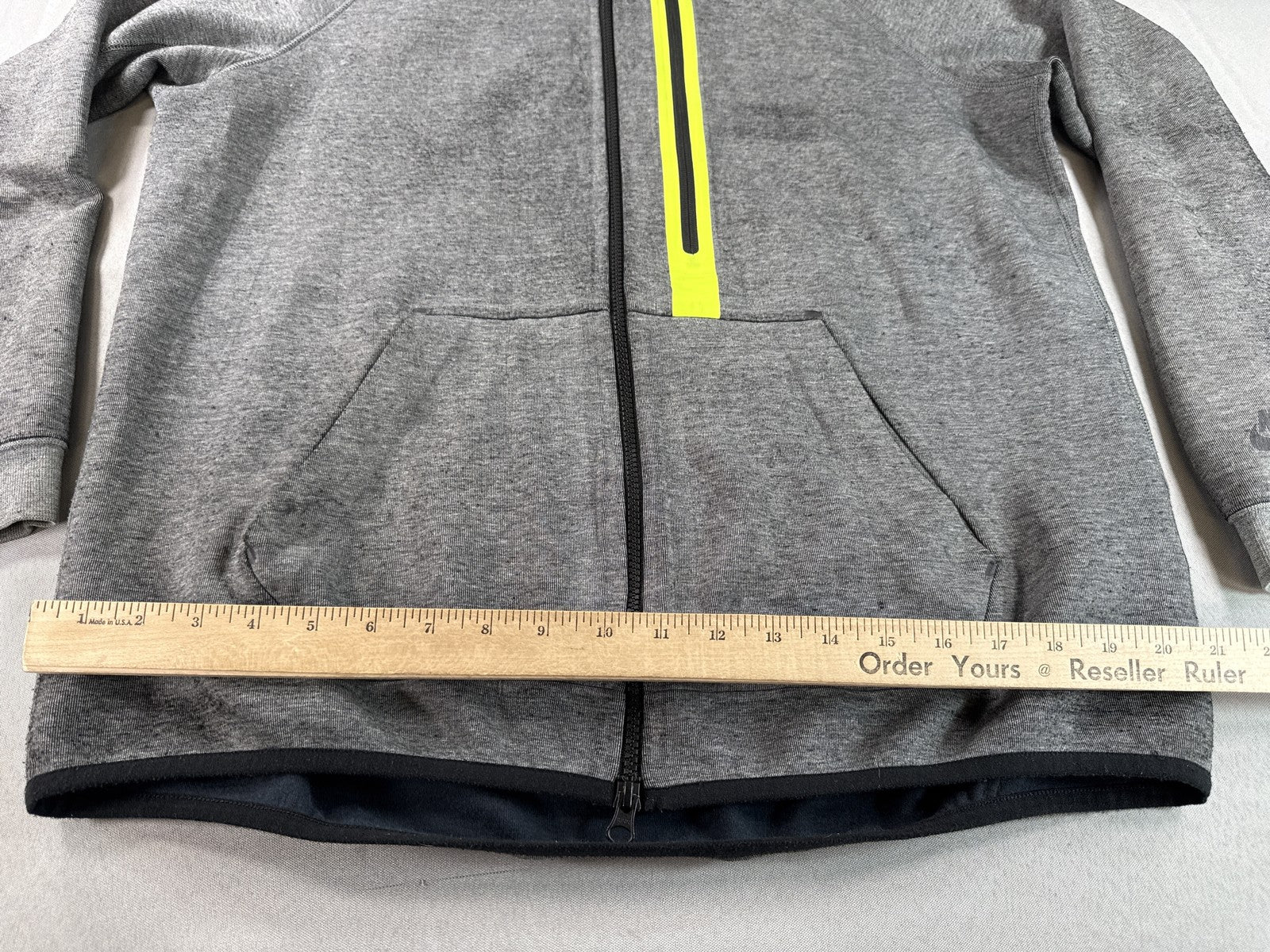 Nike 037 Hoodie L Gray Cotton Pullover Hooded Long Sleeve Regular Fit Men