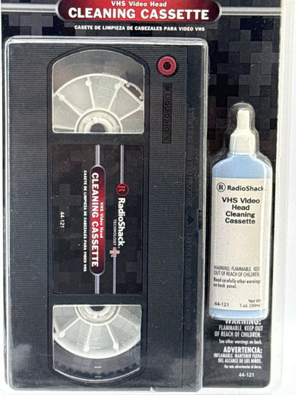 RadioShack VHS Video Head Cleaning Cassette VCR Solution Tape 121 New Sealed NOS