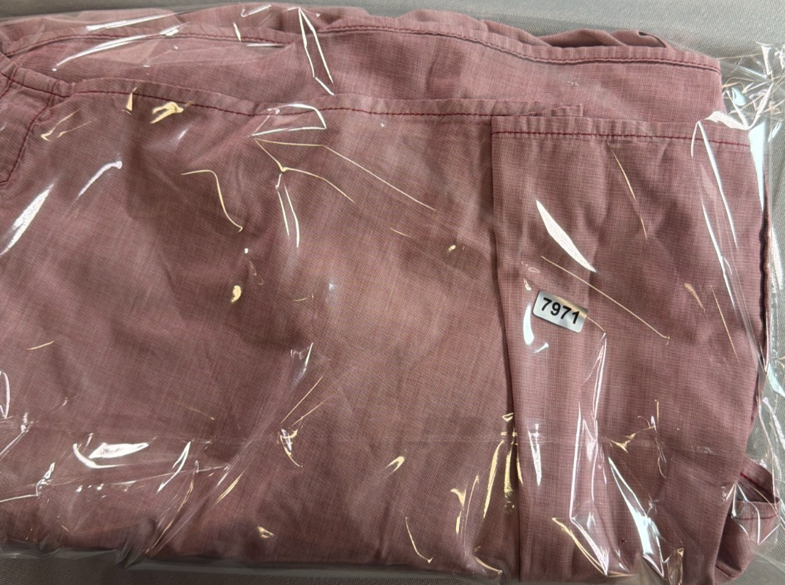 Carhartt Mens 2XL Pink Burgundy Chambray Short Sleeve