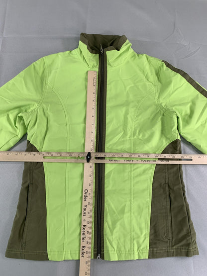 Tek Gear Jacket Womens Small Green Brown Full Zip Lightweight Activewear Coat