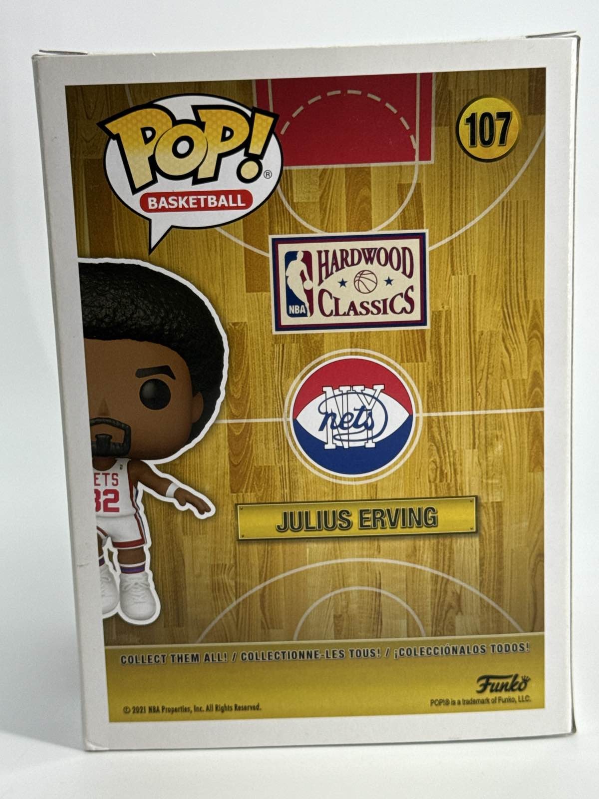 Funko Pop Julius Erving 107 NBA Legends NY Nets Basketball Vinyl Figure Displaye