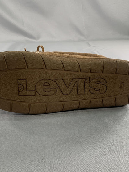 Levis Slippers Mens Size 10 Brown Moccasin Faux Fur Memory Foam House Shoes Red