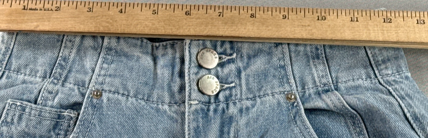 Air Space Lady S Wide Leg Jeans Light Wash High Rise Baggy Denim Y2K Boho