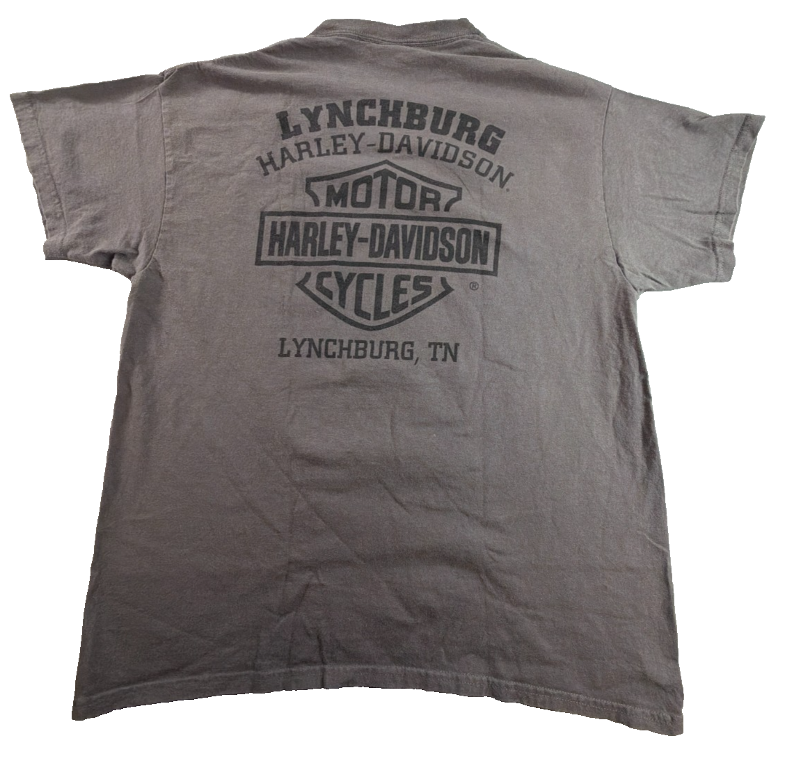 Harley Davidson Mens L Gray Lynchburg TN Dealer Eagle 1903 Bar Shield Logo Tee