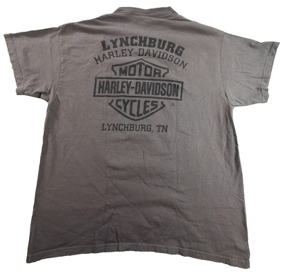 Harley Davidson Mens L Gray Lynchburg TN Dealer Eagle 1903 Bar Shield Logo Tee