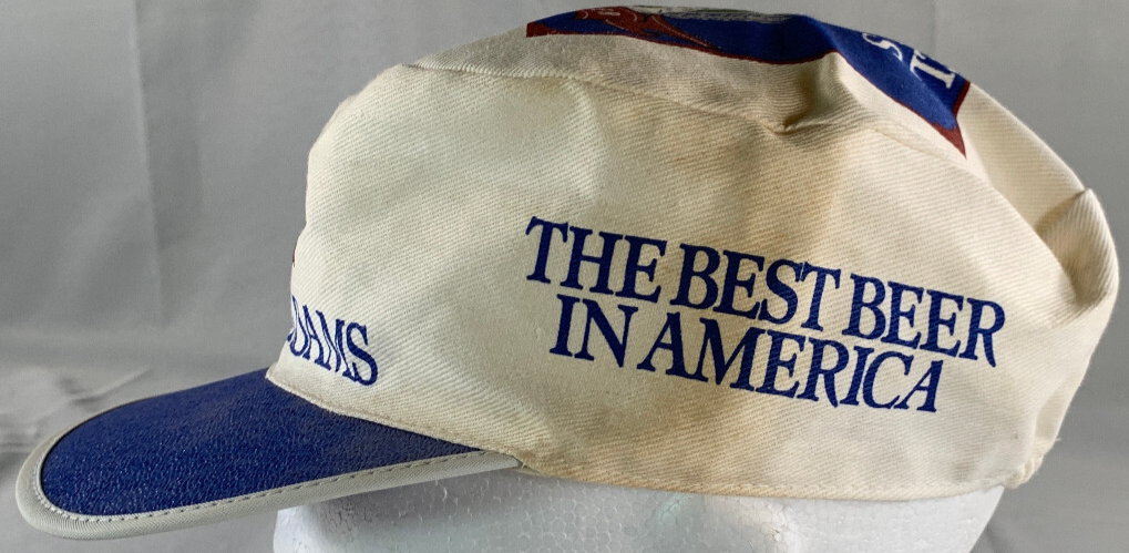 VTG Samuel Adams Beer Hat Boston Lager Blue White Cap Promo Brewer OSFA Rare