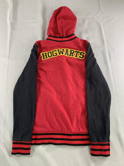 Harry Potter Hogwarts Hoodie Unisex Kids Small Red Black Fleece Varsity Jacket