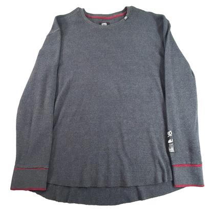 Ecko Unltd Thermal Waffle Knit Long Sleeve Shirt Mens 3XL Gray Red Trim Rhino
