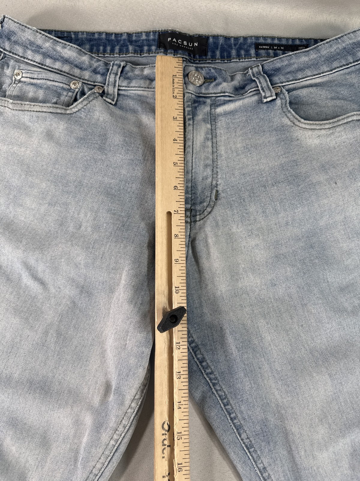 Pacsun Light Wash Skinny Jeans 34 x 32 Womens 34x32 Blue Denim Slim Fit Stretch