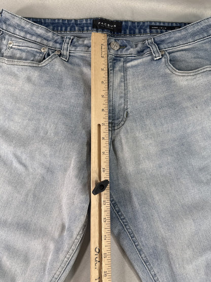 Pacsun Light Wash Skinny Jeans 34 x 32 Womens 34x32 Blue Denim Slim Fit Stretch