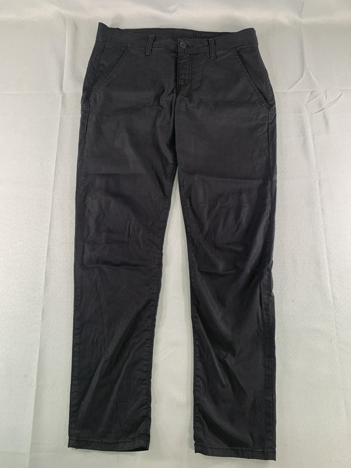 SWY Denim Pants Womens 26 Black Chino Straight Leg Stretch Twill USA Casual on