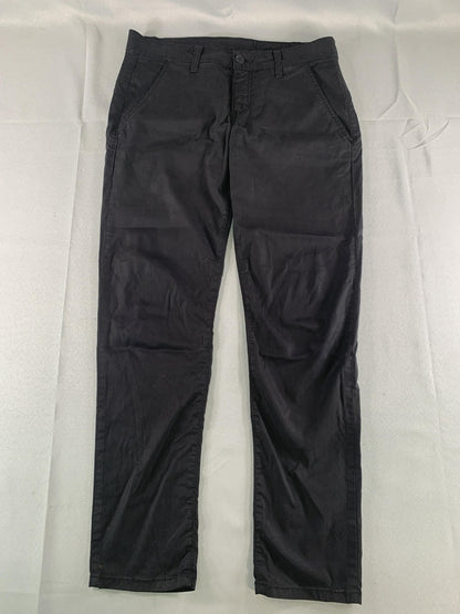 SWY Denim Pants Womens 26 Black Chino Straight Leg Stretch Twill USA Casual on