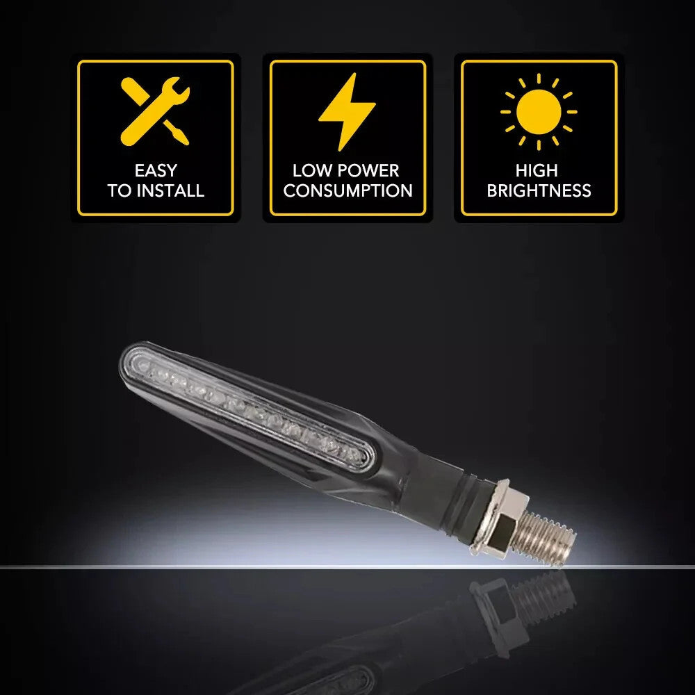 6x LED Turn Signal Lights Universal Amber Blinker Indicators Waterproof Moto