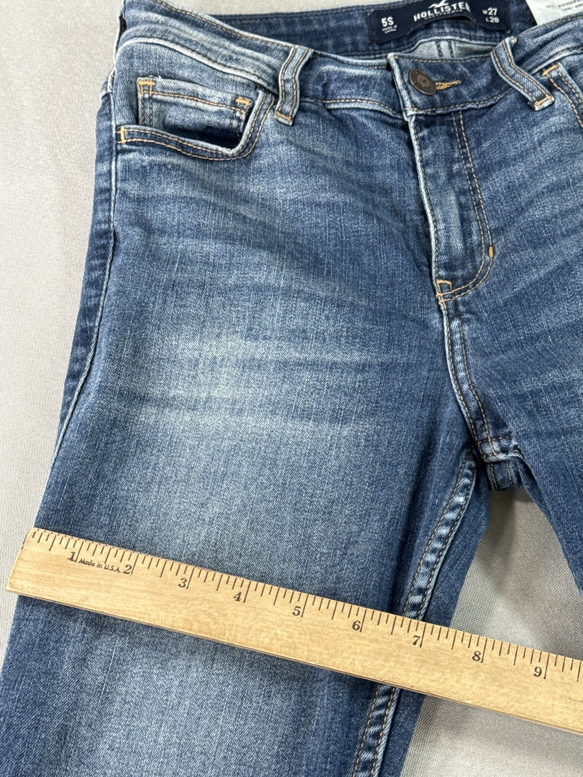 Hollister Skinny Jeans Womens W27 L28 Blue Denim Low Rise Five pocket Design L29