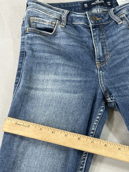 Hollister Skinny Jeans Womens W27 L28 Blue Denim Low Rise Five pocket Design L29