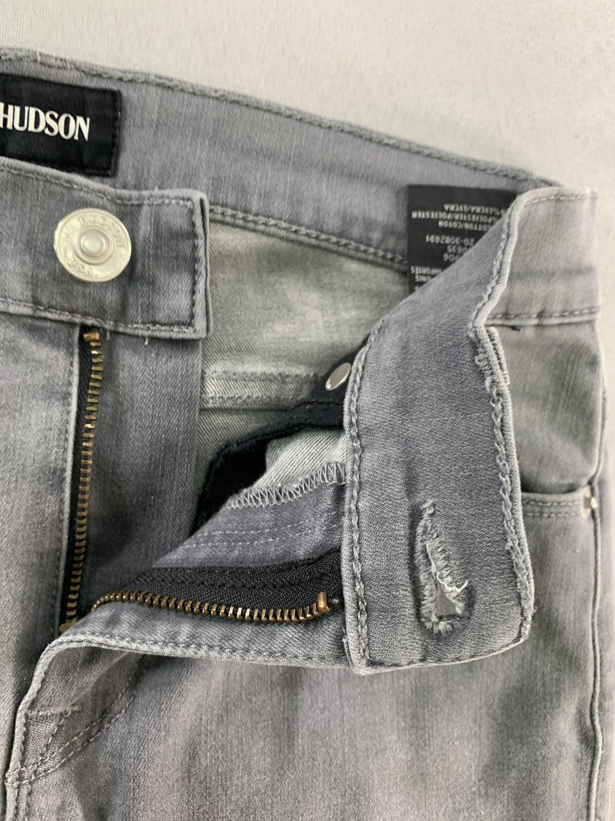 Hudson Jeans Womens 23 Gray Nico Mid-Rise Super Skinny Stretch Denim Made USA