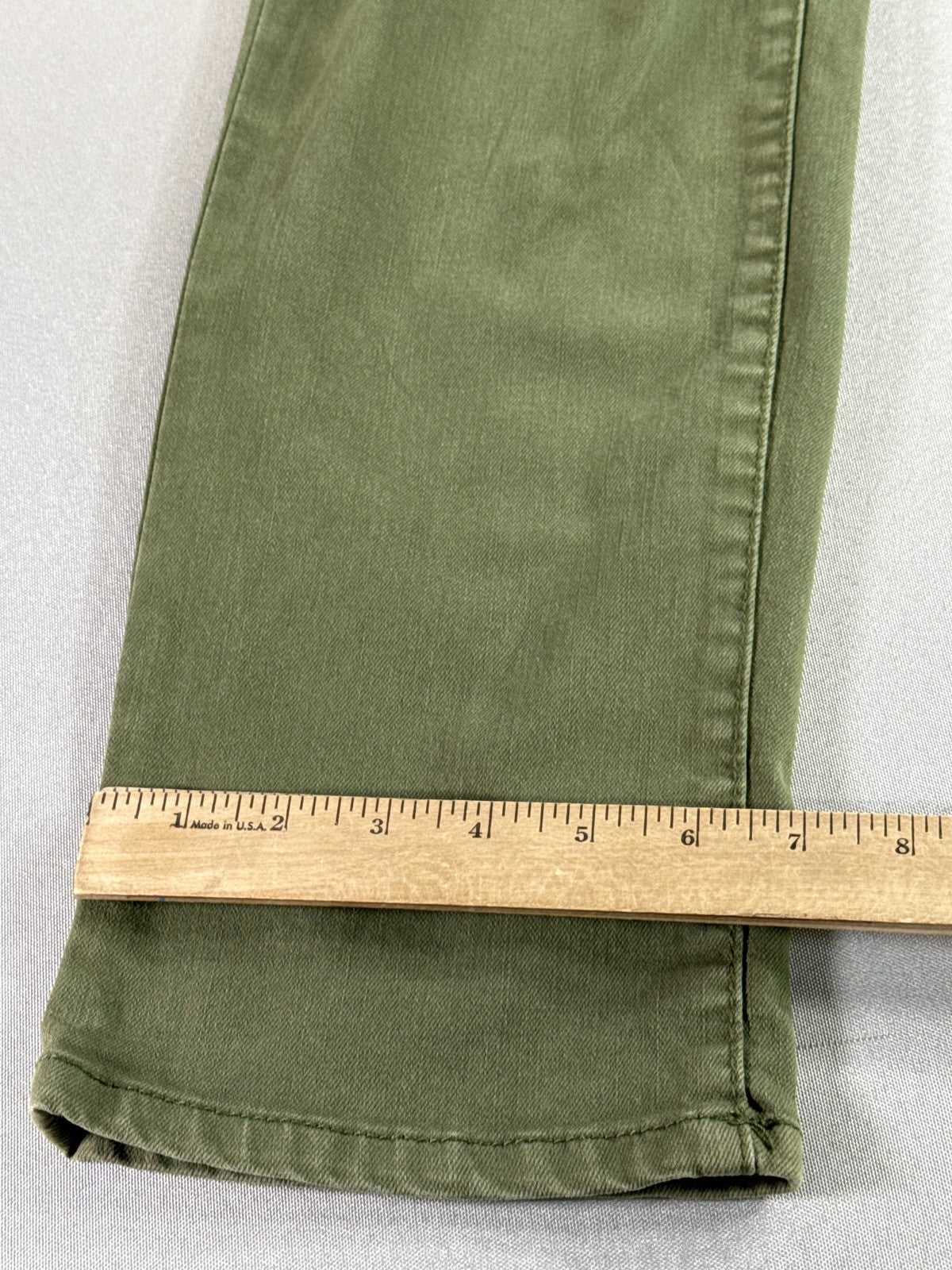 TIME TRU Cargo Pants Womens 18 Olive Green Cotton Relaxed Fit Distressed Ripped