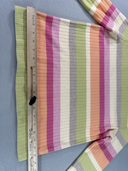 Talbots Striped Pullover Sweater Womens S Multicolor 100% Cotton High Neck Long