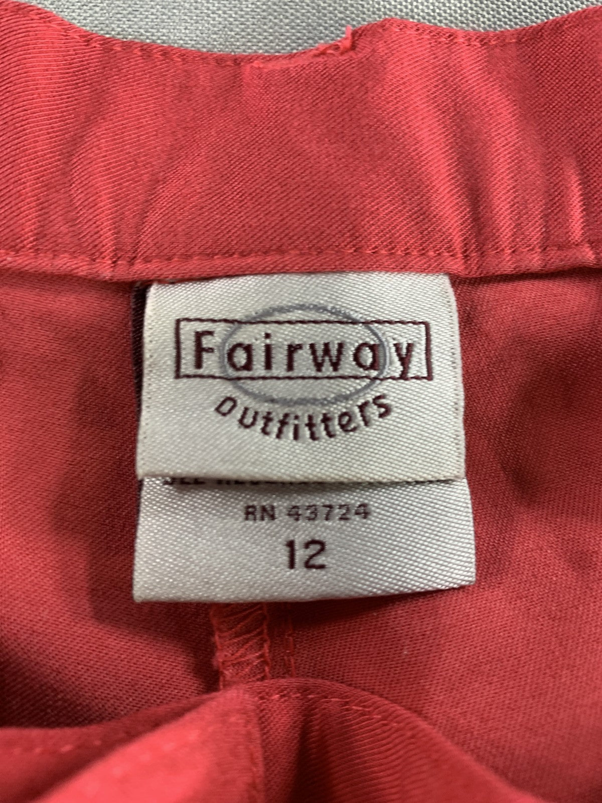 Fairway Outfitters Pants Womens Size 12 Red Stretch Straight Leg Casual Golf