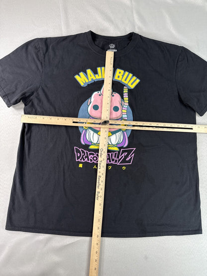 POP! TEES 2XL Majin Buu Dragon Ball Graphic Black 100% Cotton Short Sleeve