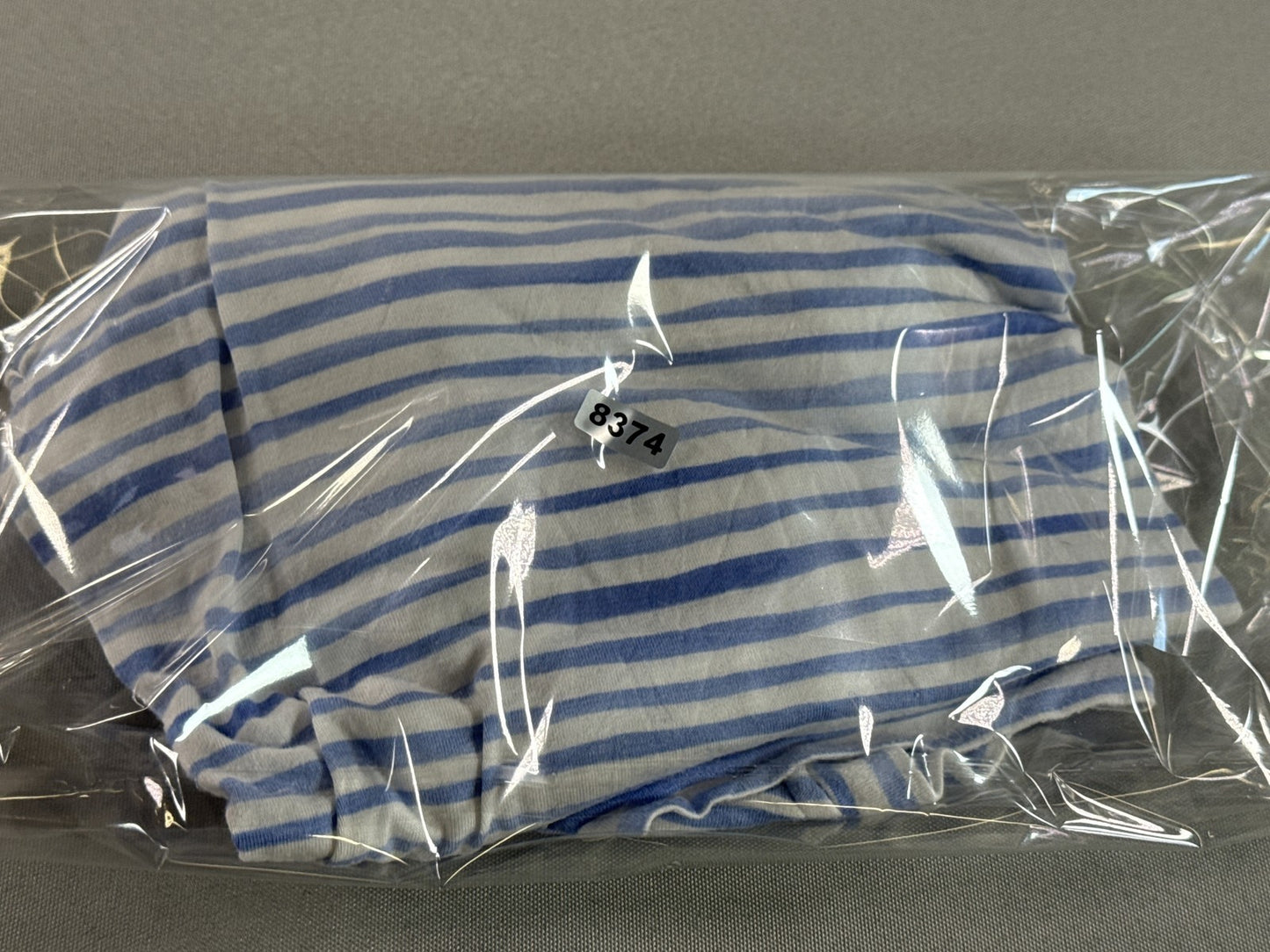 FDJ 1433885 Striped Long Sleeve Crewneck Top L Blue White Breathable Viscose Men