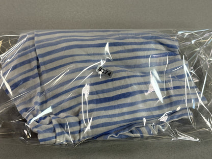 FDJ 1433885 Striped Long Sleeve Crewneck Top L Blue White Breathable Viscose Men