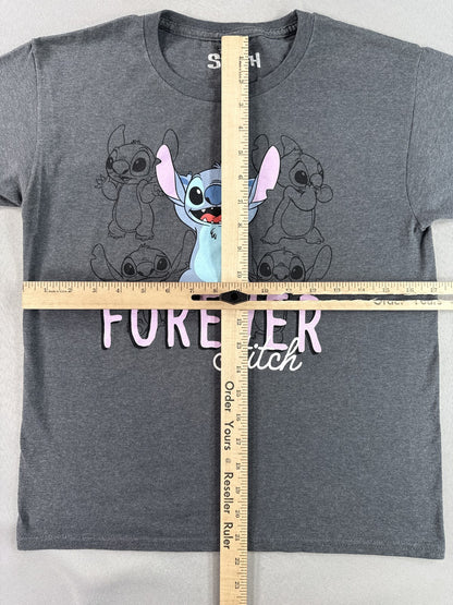 Stitch Graphic Tee L/G (12/14) Gray Crewneck Short Sleeve Cotton Polyester