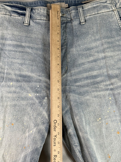 Hudson Cargo Pants Mens 40 Light Wash Denim Vintage Paint Splatter Distressed