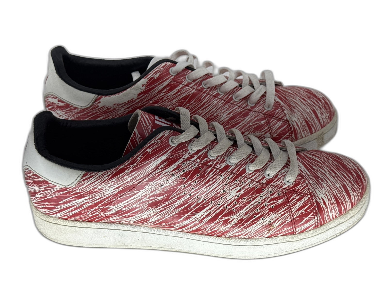 ALIFE SCRIBBLE CUP Sneakers Womens 12 Red Leather Lace Up All Over Print