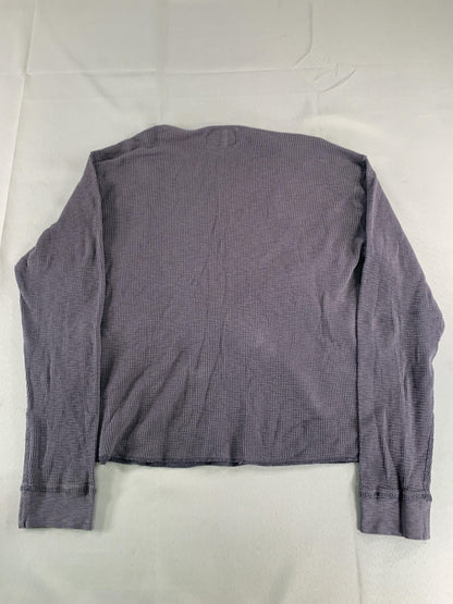 Lucky Brand Shirt Mens Extra Large Gray Waffle Knit Long Sleeve Thermal Casual