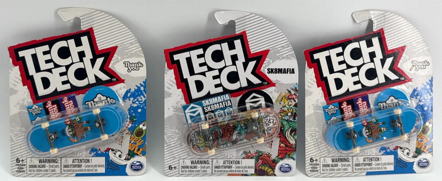 Tech Deck Fingerboard Lot of 3 Thank You SK8MAFIA Torey Pudwill Wes Kremer NIP