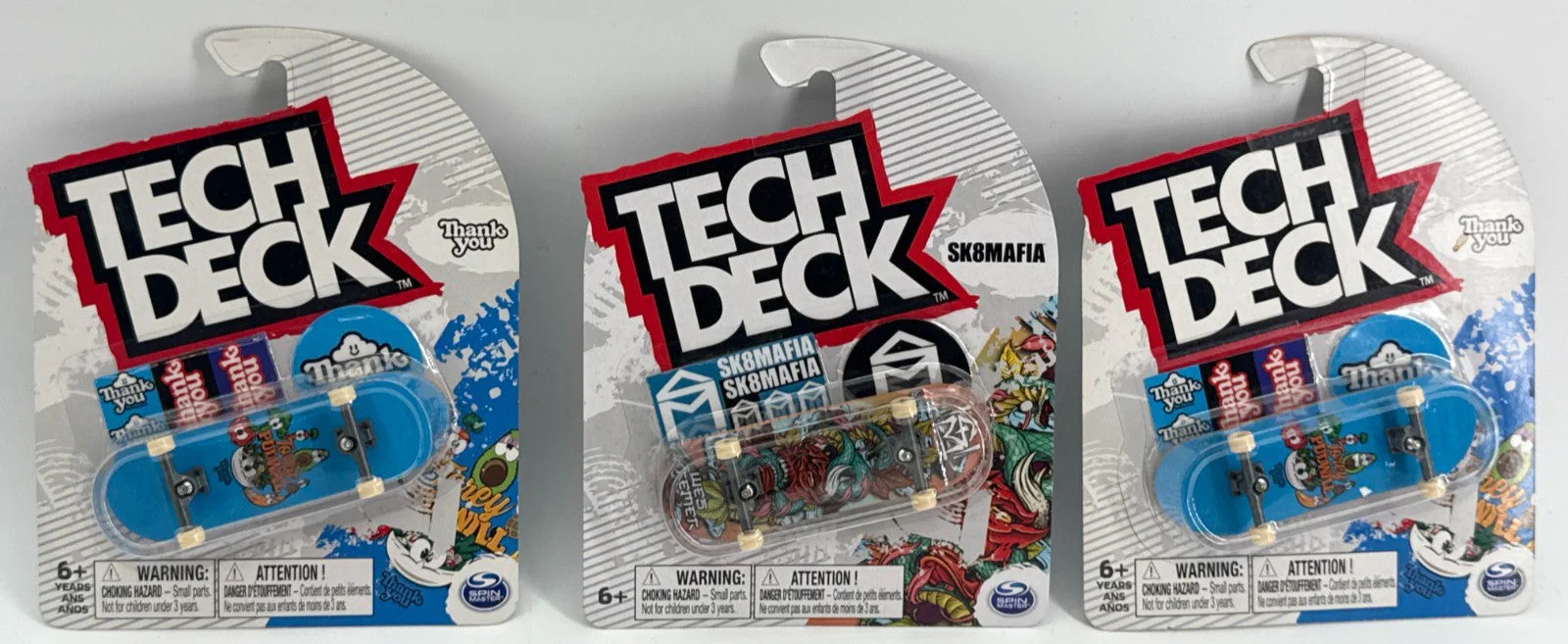 Tech Deck Fingerboard Lot of 3 Thank You SK8MAFIA Torey Pudwill Wes Kremer NIP