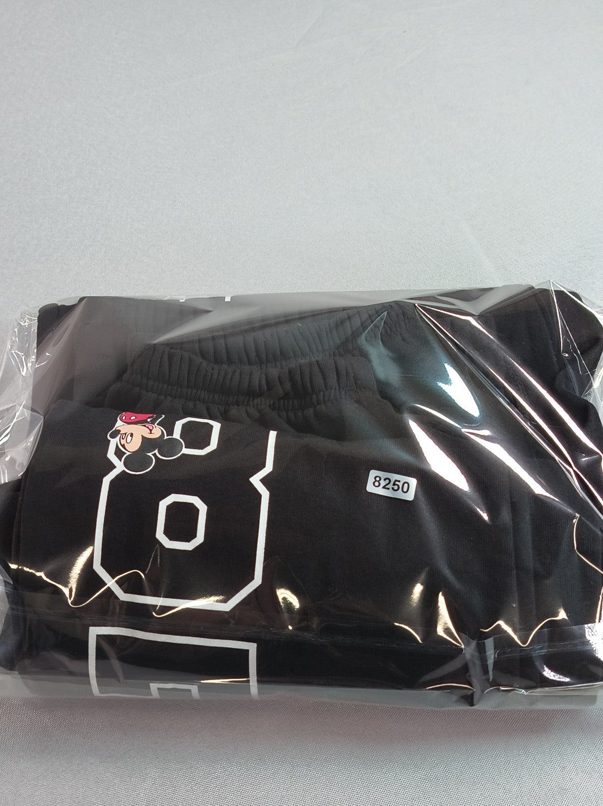 Mickey Mouse Black Jogger Pants L (12 14) Graphic Sweatpants Streetwear