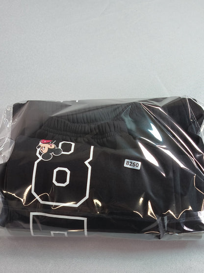 Mickey Mouse Black Jogger Pants L (12 14) Graphic Sweatpants Streetwear