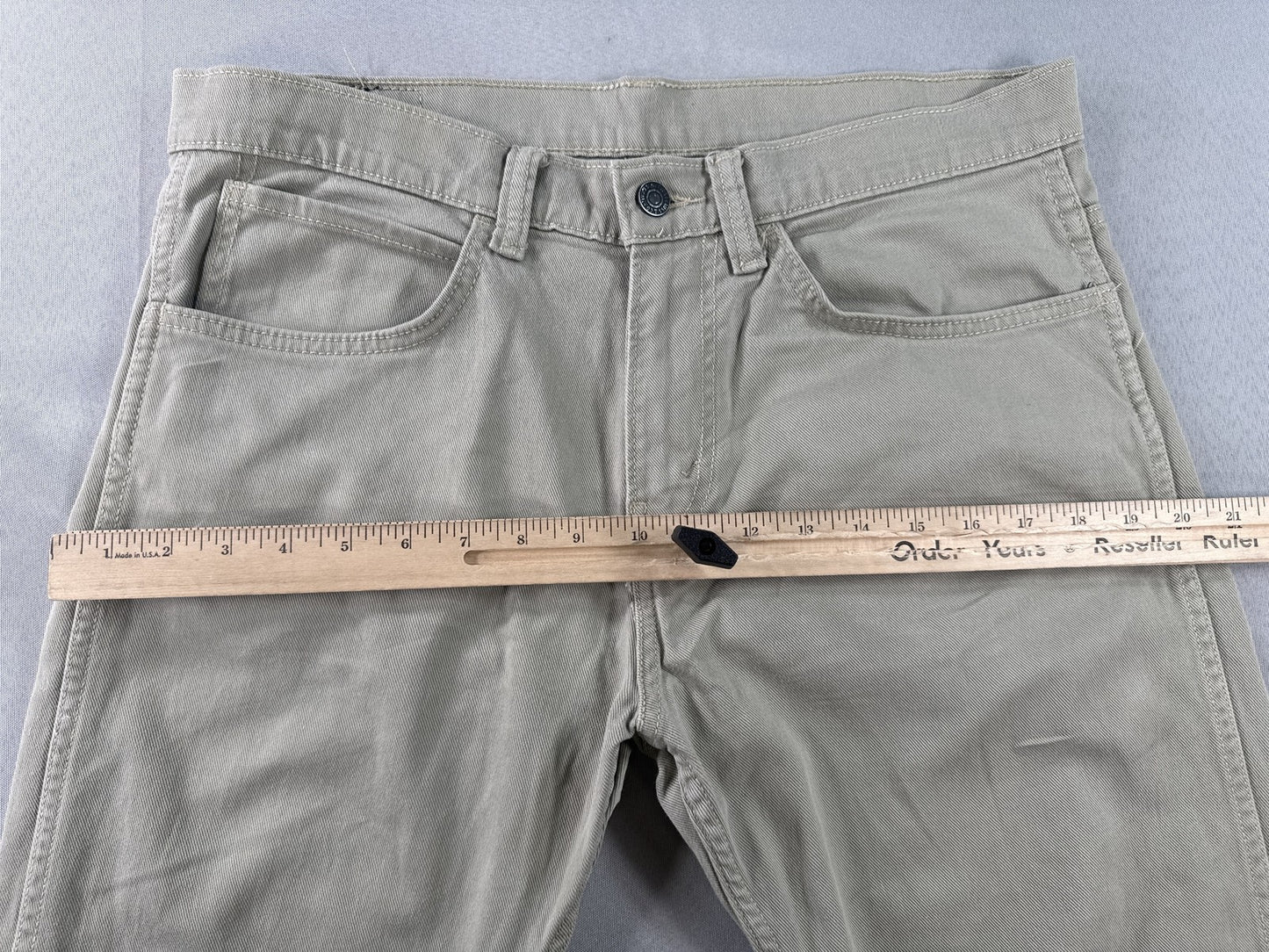 Levi's Straight Leg Pants 34 x 32 34x32 Beige Cotton Elastane Chino Stretch Five