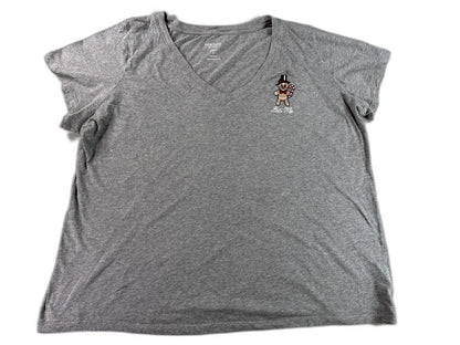 HERITAGE TORRID Gingerbread Man Tee Womens 3 Gray Embroidered Graphic Crewneck