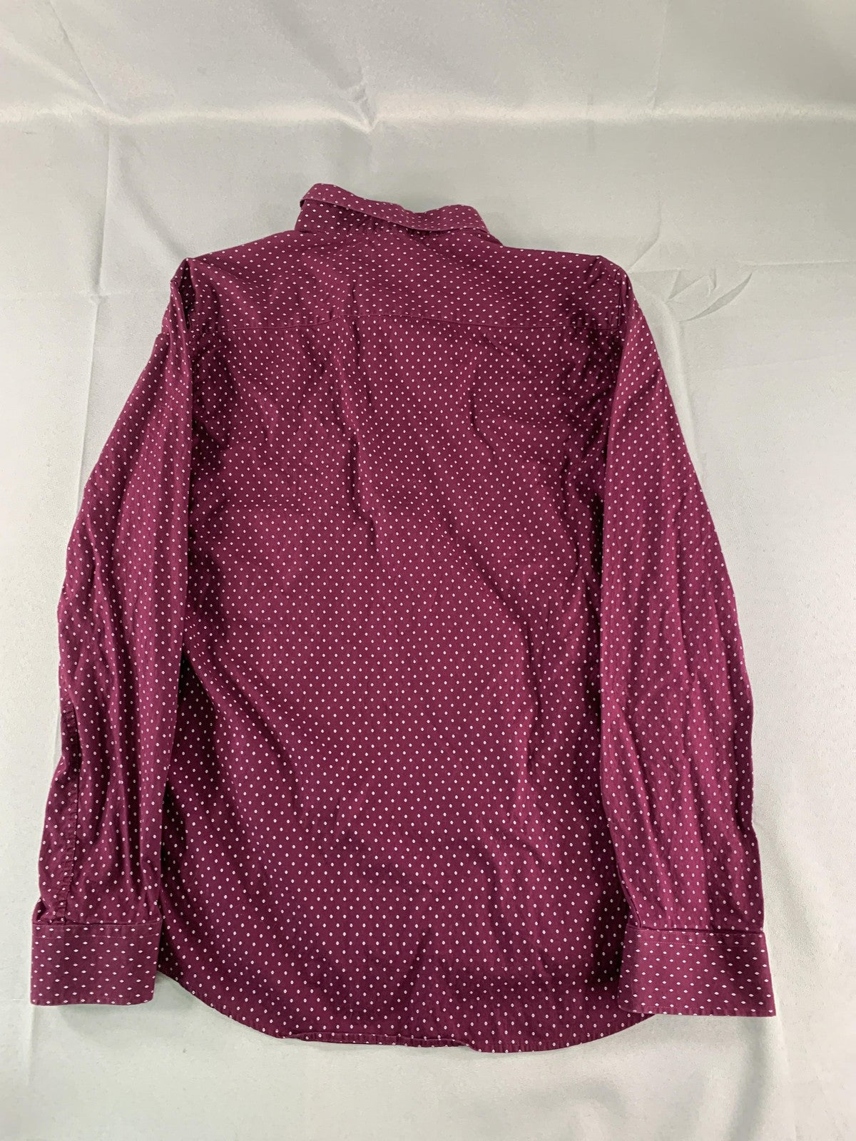 Craft + Flow Shirt Mens Large Cranberry Diamond Print Stretch Button Down LS