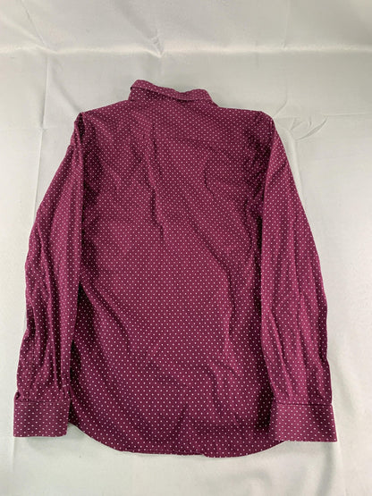 Craft + Flow Shirt Mens Large Cranberry Diamond Print Stretch Button Down LS