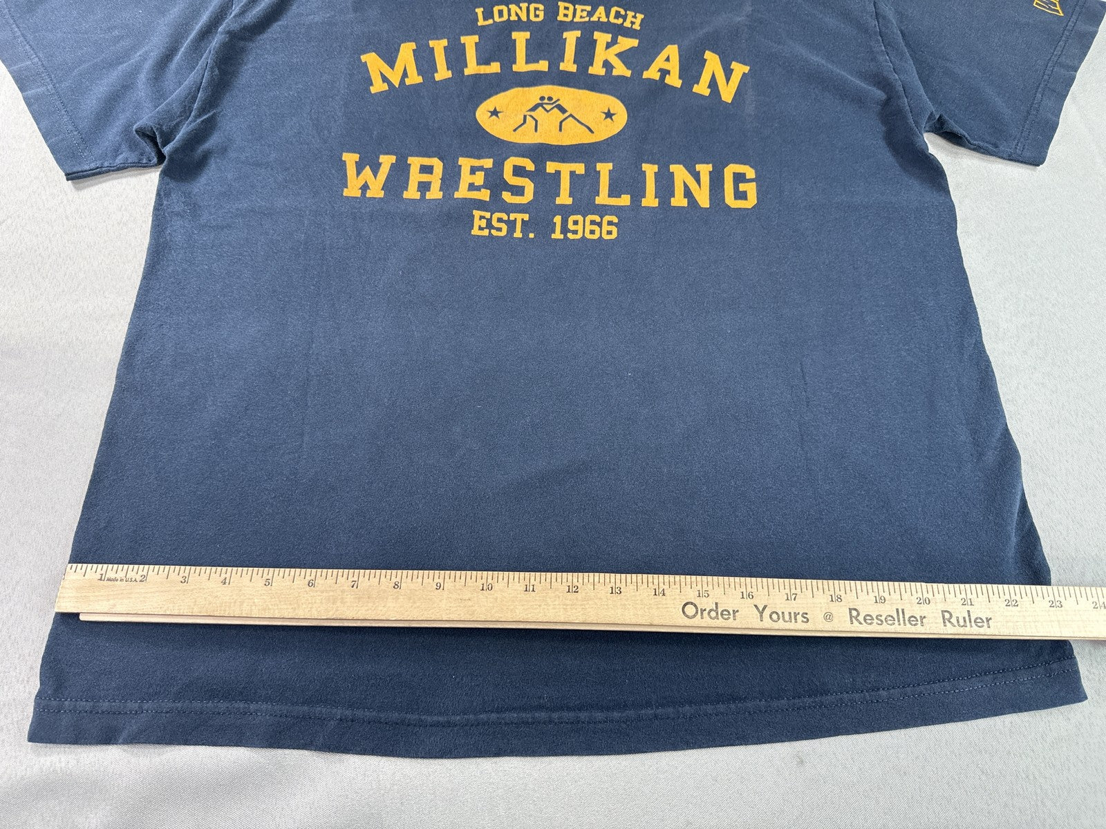 Rothco Millikan Wrestling Graphic Tee Blue Cotton Short Sleeve Crewneck