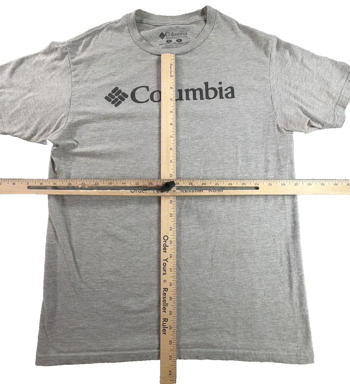 Columbia Sportswear Men Medium Gray Heather Logo Graphic Crew Neck T-Shirt Tee