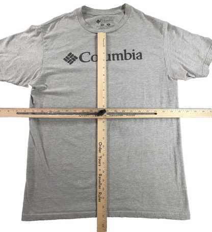 Columbia Sportswear Men Medium Gray Heather Logo Graphic Crew Neck T-Shirt Tee