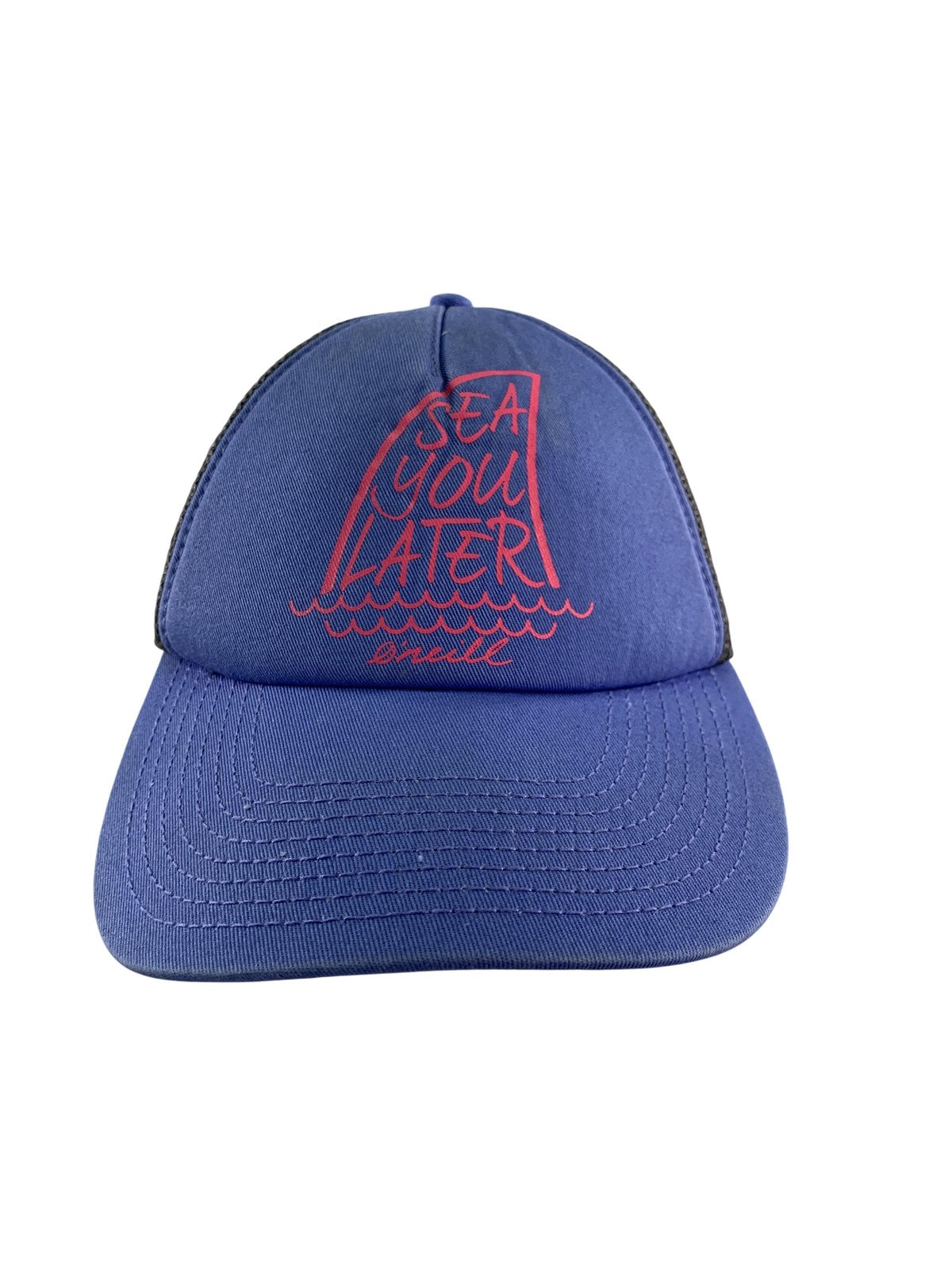 O'Neill Hat Cap Snap Back Mens One Size Blue Black Trucker Mesh Sea You Later