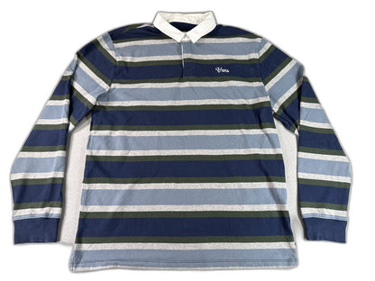 Vans Polo Shirt Mens Large Multicolor Striped Long Sleeve Collared Cotton Preppy