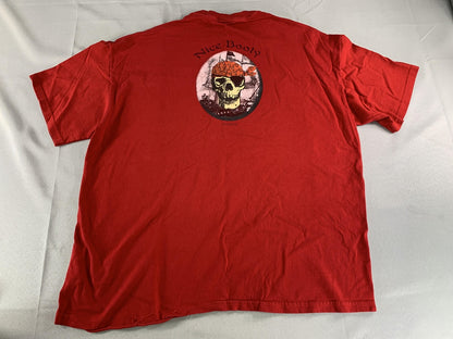 Pirana Joe Shirt Mens Extra Large Red Jamaica Pirate Skull Graphic Tee Funny 100