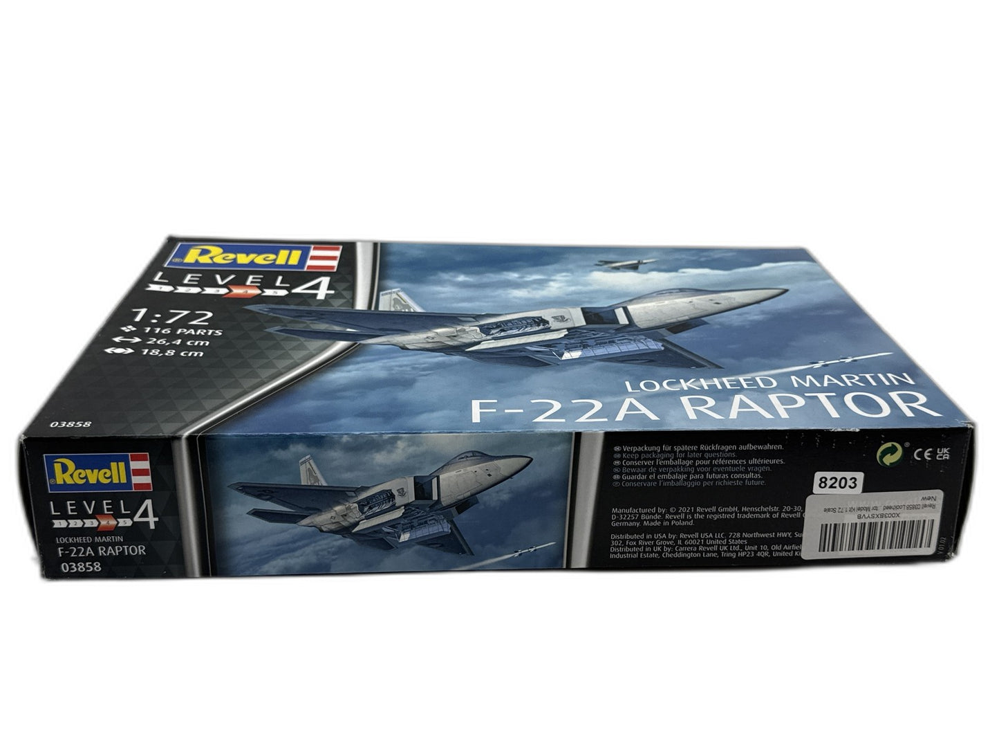 Revell F 22A Raptor 1:72 Scale Plastic Model Kit Unassembled