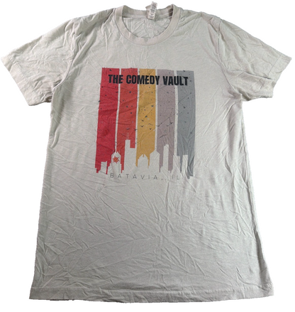 Bella Canvas Comedy Vault Batavia IL Skyline Graphic Tee Unisex Medium Cream