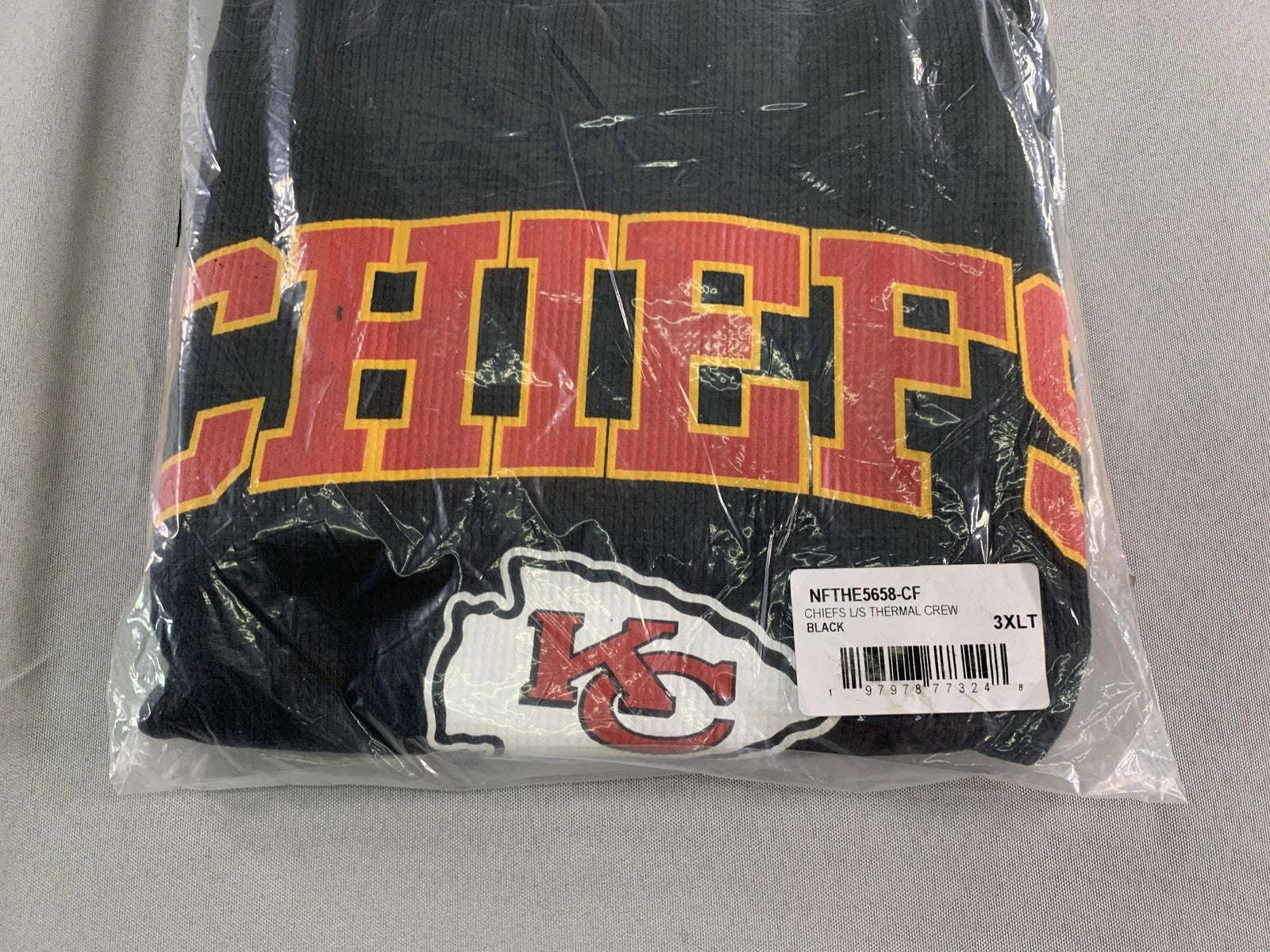 Kansas City Chiefs Shirt Mens 3XLT Black NFL Football Long Sleeve Thermal Crew